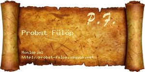 Probst Fülöp névjegykártya